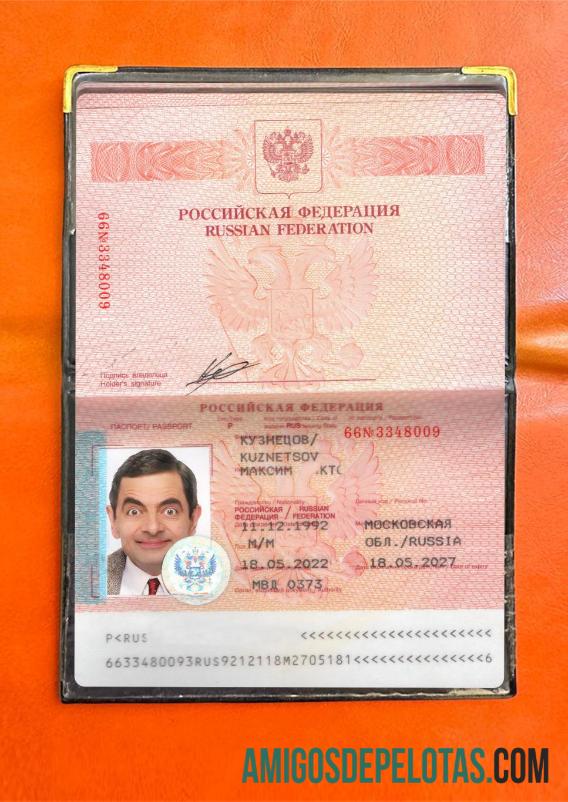 Passaporte Russo 2022 Presnet Photolook exemplo